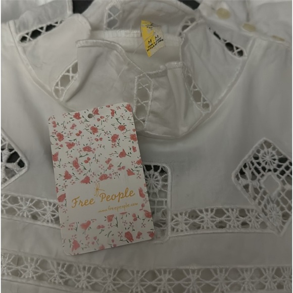 Free People Another Eternity Bell Sleeve Top, White, Size Medium NWT - Picture 8 of 8